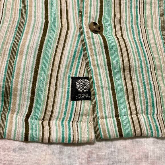 Vince Camuto Short Sleeve Button Up Shirt Men's Double Gauze Size L New - Picture 2 of 9